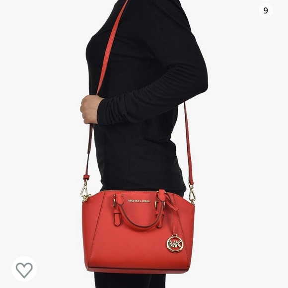 MICHAEL KORS CIARA 35S8GC6M2L MEDIUM MESSENGER LEATHER BAG IN POWDER BLU… - Picture 16 of 16